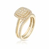 Thumbnail Image 2 of Perfect Fit 9ct Yellow Gold 0.66ct Diamond Cushion Cluster Bridal Set
