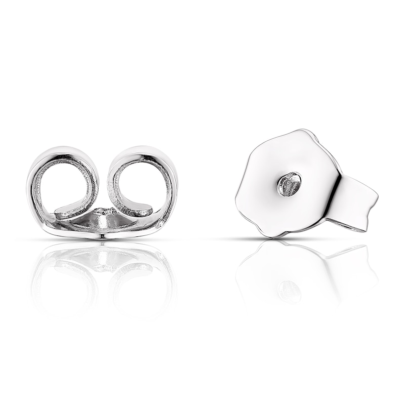 Main Image 2 of Sterling Silver 0.10ct Diamond Heart Stud Earrings