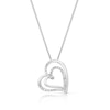 Thumbnail Image 1 of Sterling Silver 0.10ct Diamond Swirl Heart Pendant Necklace