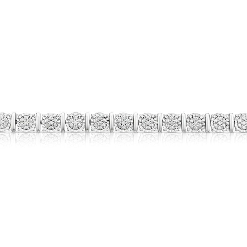 Main Image 2 of Sterling Silver 0.12ct Diamond Illusion Set Tennis Bracelet