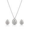 Thumbnail Image 1 of Sterling Silver 0.15ct Diamond Pear Cluster Earring & Pendant Set