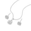 Thumbnail Image 2 of 9ct White Gold 0.20ct Diamond Cushion Illusion Set Necklace & Earrings Set
