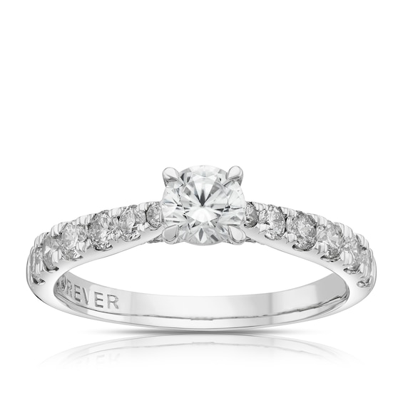The Forever Diamond Platinum 1ct Diamond Solitaire Shoulder 
