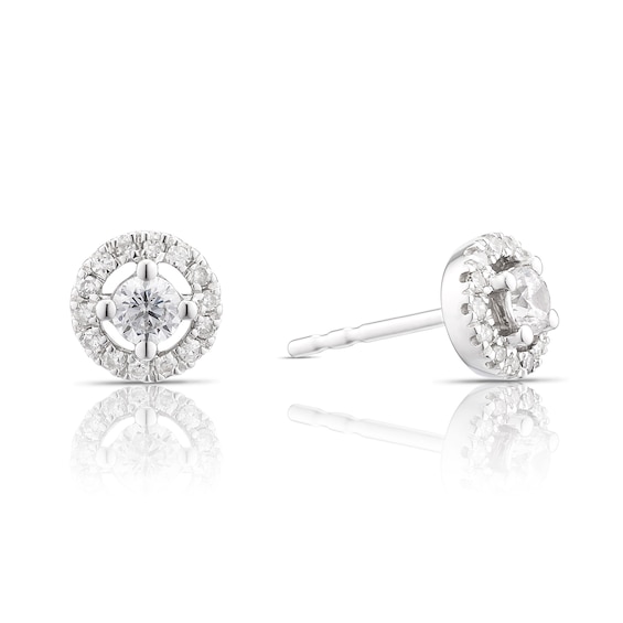 The Forever Diamond 9ct White Gold 0.25ct Diamond Halo Stud Earrings