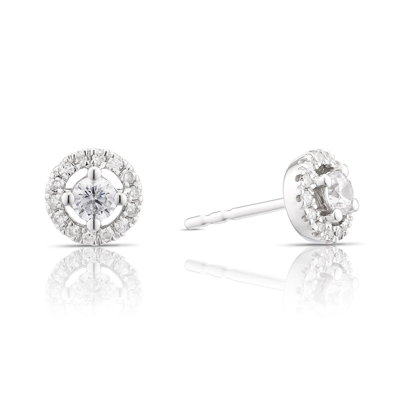 Main Image 1 of The Forever Diamond 9ct White Gold 0.25ct Diamond Halo Stud Earrings
