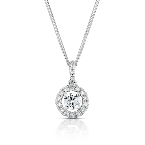 The Forever Diamond 9ct White Gold 0.25ct Diamond Halo Pendant Necklace