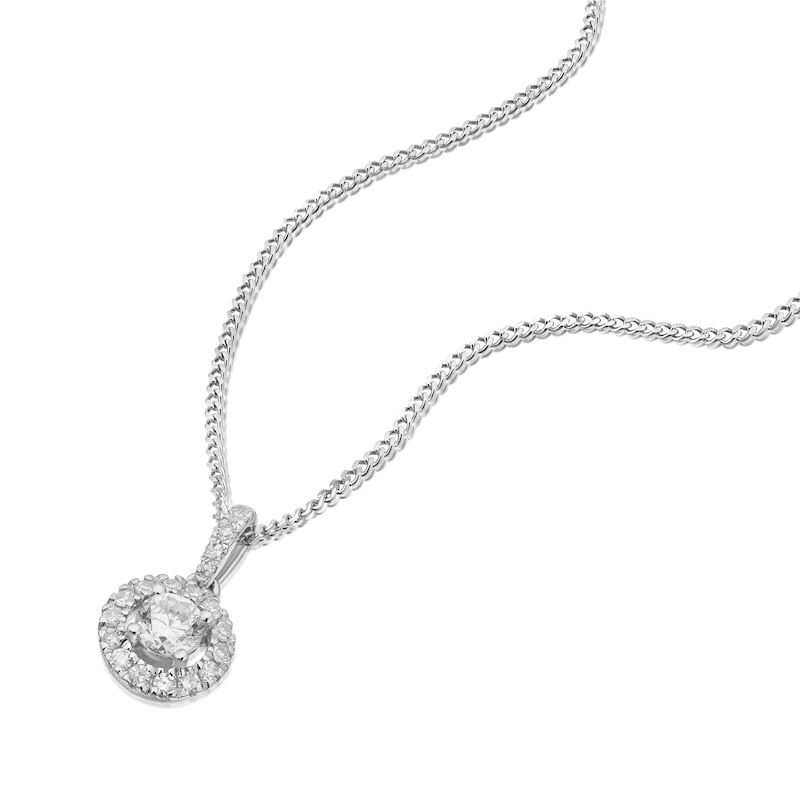 Main Image 2 of The Forever Diamond 9ct White Gold 0.25ct Diamond Halo Pendant Necklace