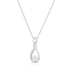 Thumbnail Image 1 of Sterling Silver Diamond Droplet Pendant Necklace