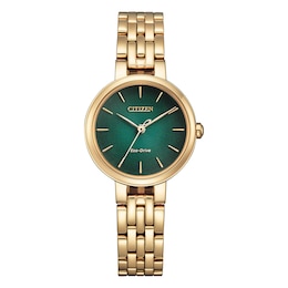 Citizen Eco-Drive L Collection Ladies' Green Dial Rose Tone Watch