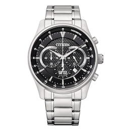 Citizen Men's Black Chronograph Dial Stainless Steel Bracelet Watch
