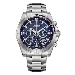 Citizen Men's Blue Chronograph Dial Stainless Steel Bracelet Watch