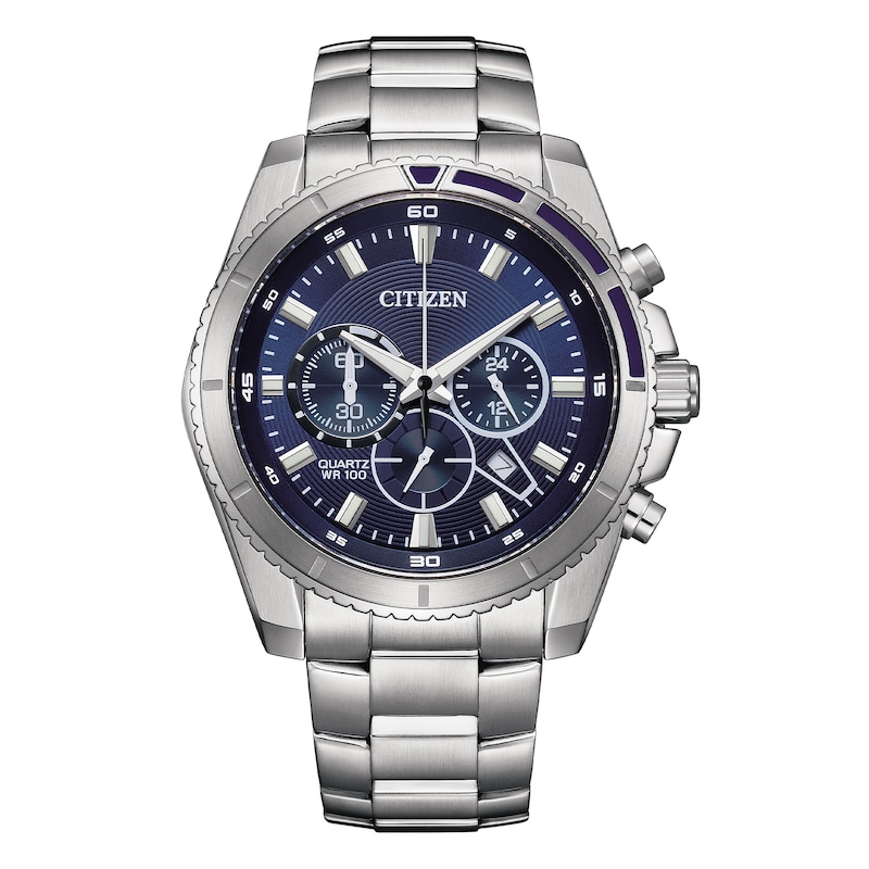 Main Image 1 of Citizen Men's Blue Chronograph Dial Stainless Steel Bracelet Watch
