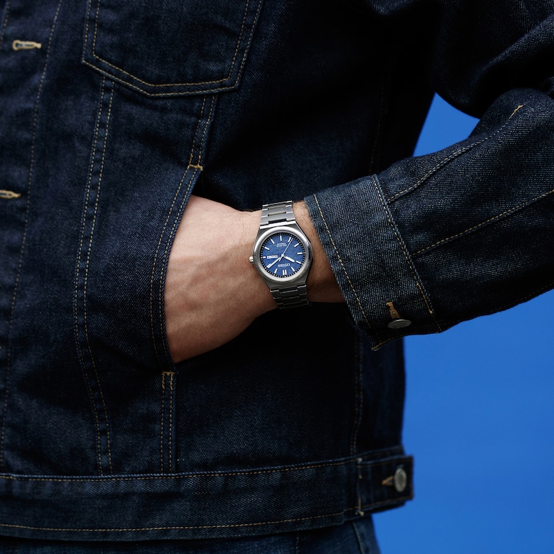 Main Image 6 of Citizen Eco-Drive Zenshin Super Titanium Men's Textured Blue Dial Bracelet Watch