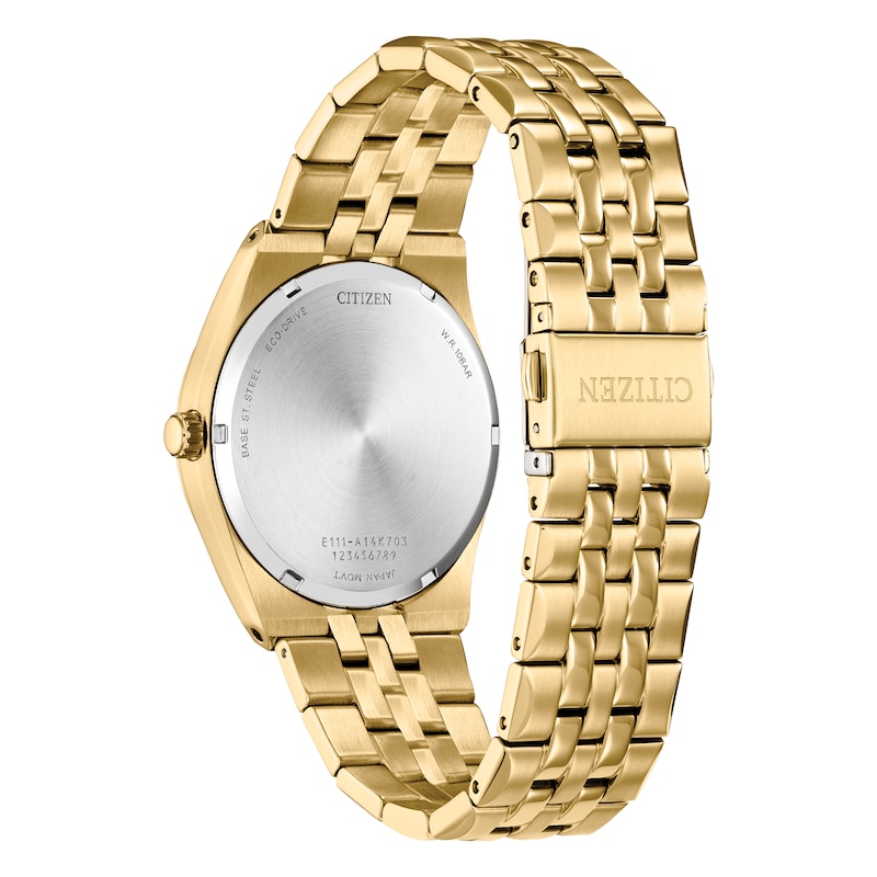 Main Image 3 of Citizen Eco-Drive Men's Black Dial Gold Tone Stainless Steel Bracelet Watch
