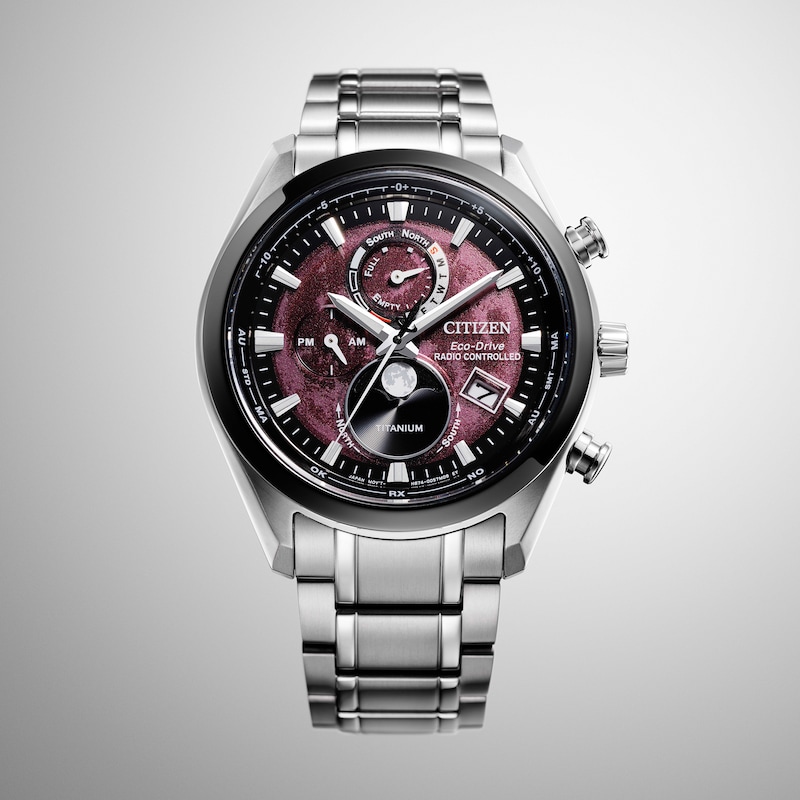 Main Image 4 of Citizen Tsuki-Yomi' Radio-Controlled Moon Phase Blue Patterned Dial Bracelet Watch