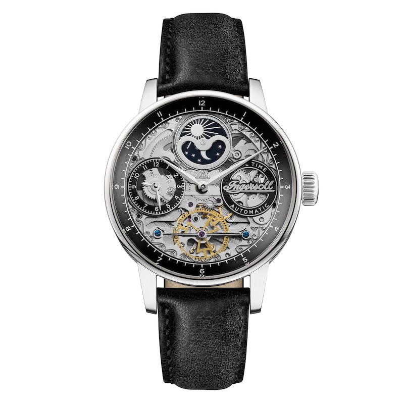 Main Image 1 of Ingersoll 1892 The Jazz Men's Automatic Black Leather Strap Watch