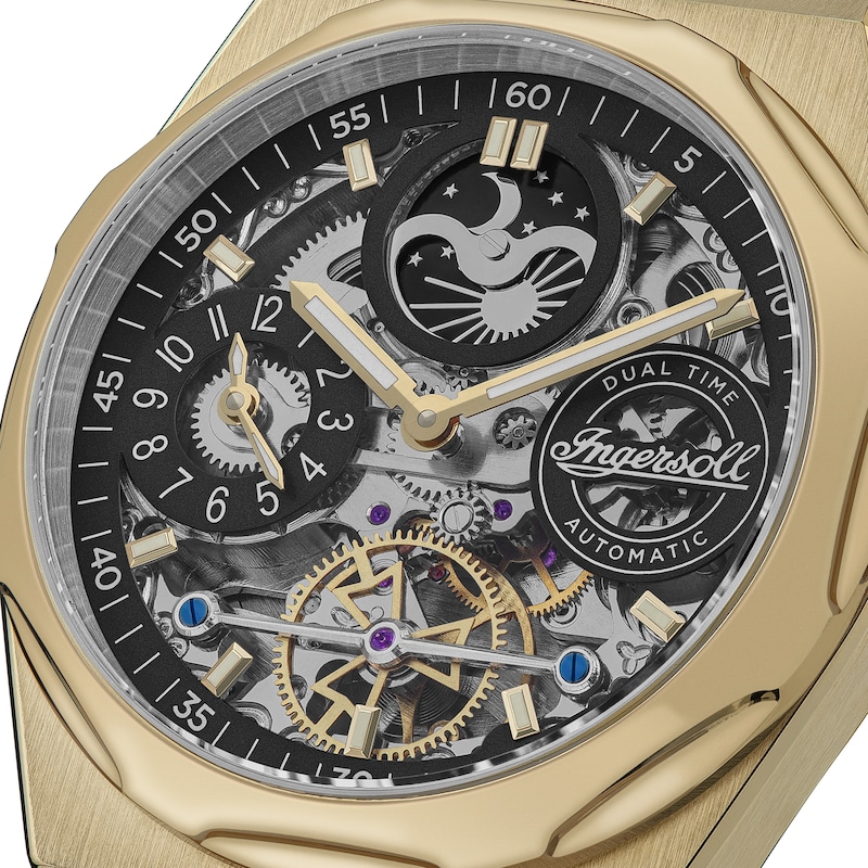 Main Image 3 of Ingersoll 1892 The Broadway Men's Automatic Black Skeleton Dial Strap Watch