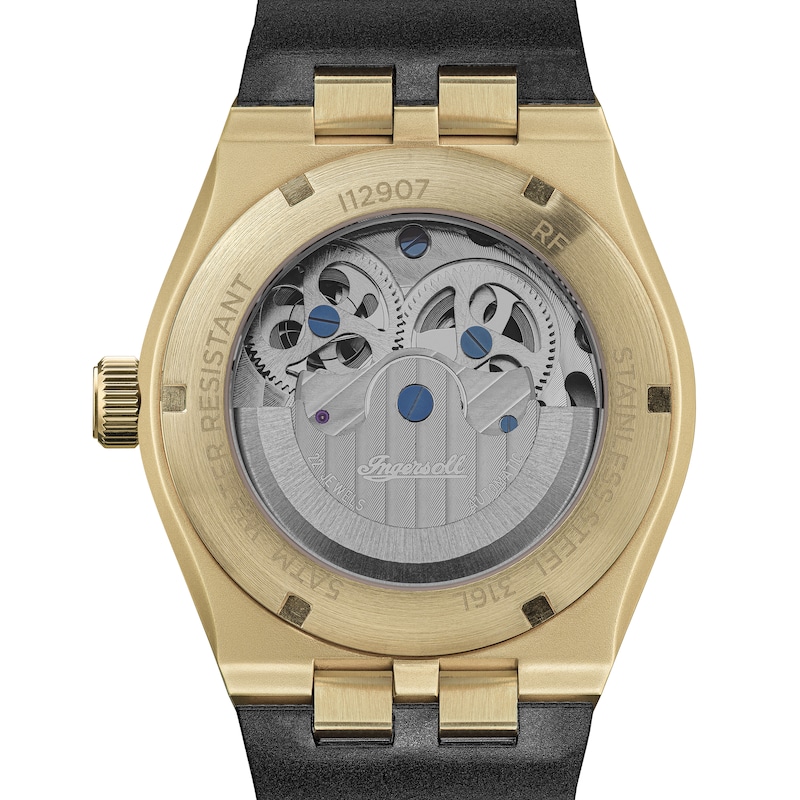 Main Image 4 of Ingersoll 1892 The Broadway Men's Automatic Black Skeleton Dial Strap Watch