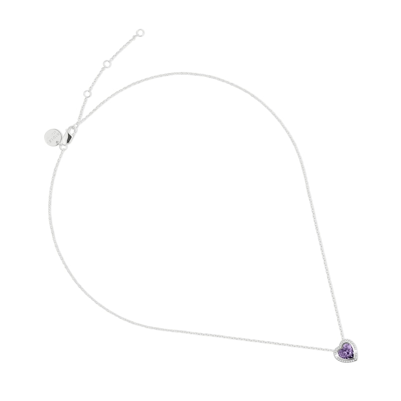 Main Image 2 of Radley Sterling Silver Purple Cubic Zirconia Heart Necklace