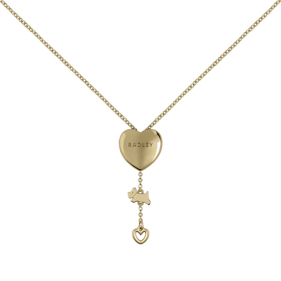 Radley 18ct Gold Plated Heart Lariat Adjustable Necklace