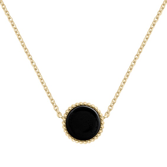 Radley 18ct Gold Plated Black Onyx Pendant Necklace