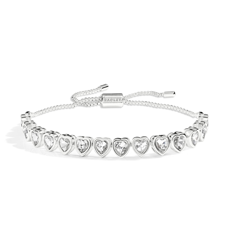 Main Image 3 of Radley Silver Tone Heart Stone Set Bolo Bracelet