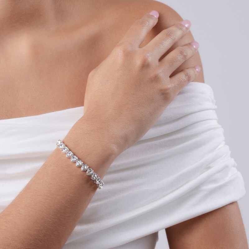 Main Image 4 of Radley Silver Tone Heart Stone Set Bolo Bracelet