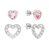 Thumbnail Image 1 of Radley Ladies' Sterling Silver Pink & Clear Glass Stone Heart Studs Earrings