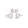 Thumbnail Image 2 of Radley Ladies' Sterling Silver Pink & Clear Glass Stone Heart Studs Earrings