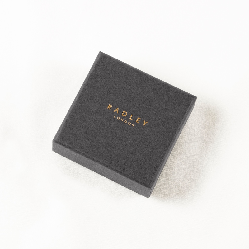 Main Image 4 of Radley Gold Tone Sterling Silver Black Heart Stone Set Stud Earrings