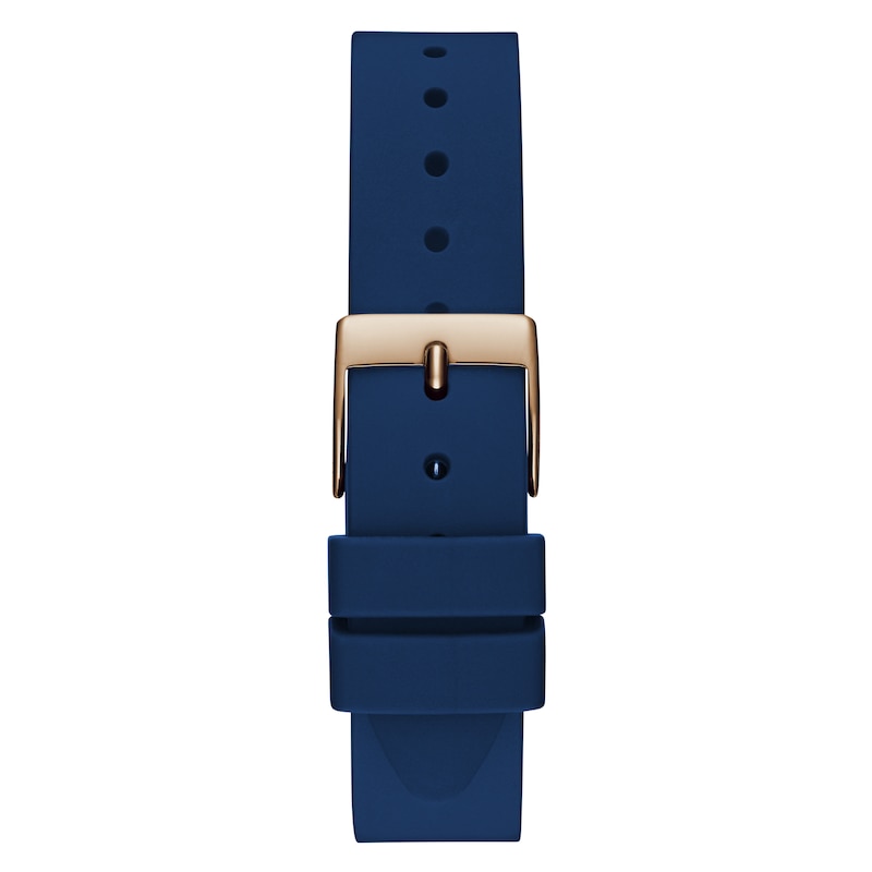 Main Image 3 of Guess Ladies' Rose Gold Tone Stone Set Blue Silicone Strap Watch