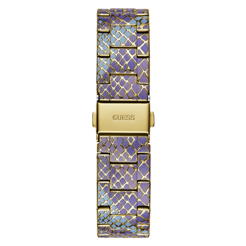 Main Image 3 of Guess Ladies' Stone Set Purple Snake Effect Bracelet Watch