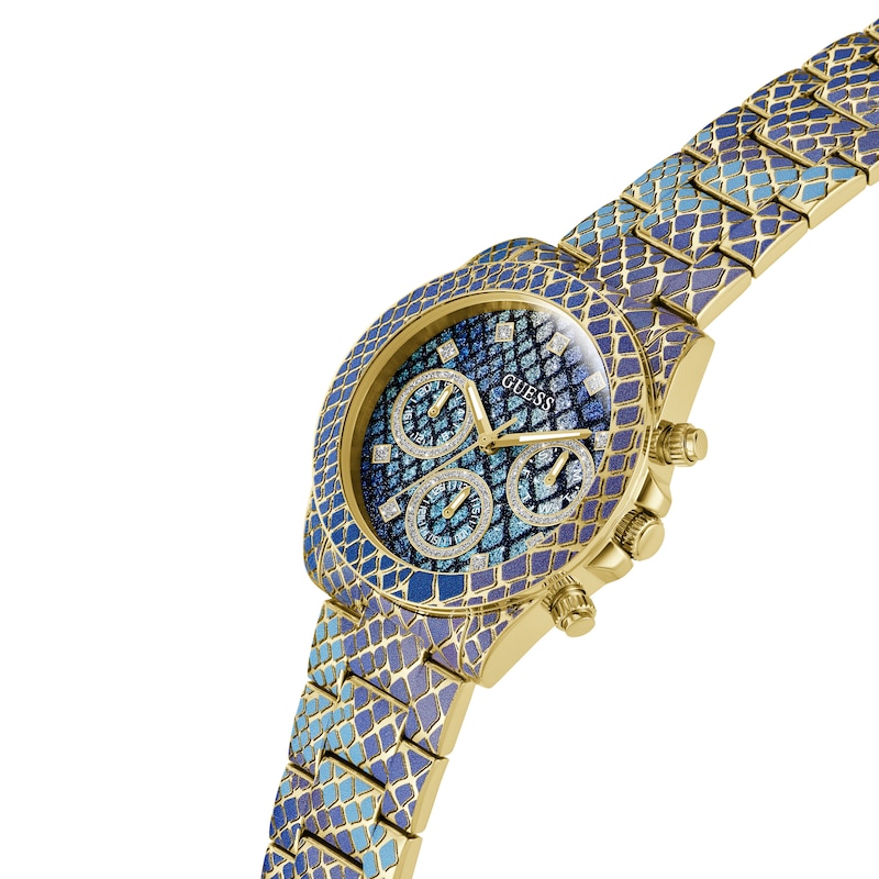 Main Image 4 of Guess Ladies' Stone Set Purple Snake Effect Bracelet Watch