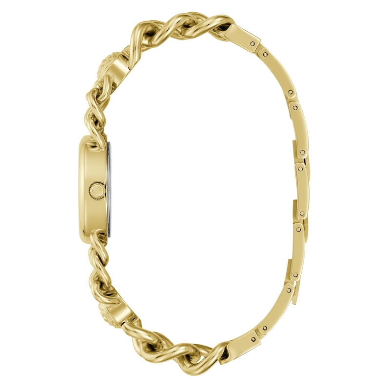 Main Image 2 of Guess Ladies' Stone Set Flower Stud Detail Gold Tone Chain Bracelet Watch