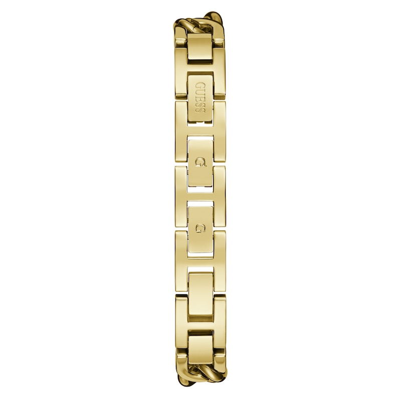 Main Image 3 of Guess Ladies' Stone Set Flower Stud Detail Gold Tone Chain Bracelet Watch