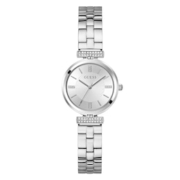 Guess Ladies' Stone Set Detail Stainless Steel Bracelet Watch