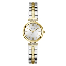 Guess Ladies' Stone Set Two Tone Bracelet Watch