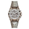 Thumbnail Image 1 of Guess 40th Edition Ladies' Brown Tone Stone Set Fabric Backed Silicone Strap Watch