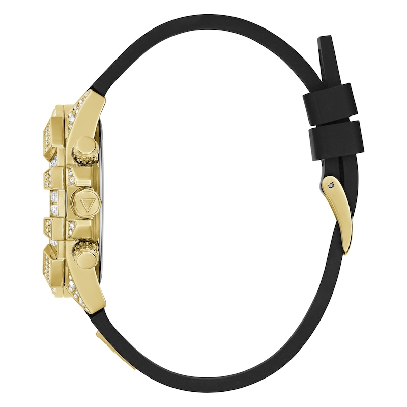 Main Image 2 of Guess 40th Edition Ladies' Gold Tone Stone Set Leopard Print Silicone Strap Watch