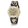 Thumbnail Image 5 of Guess 40th Edition Ladies' Gold Tone Stone Set Leopard Print Silicone Strap Watch