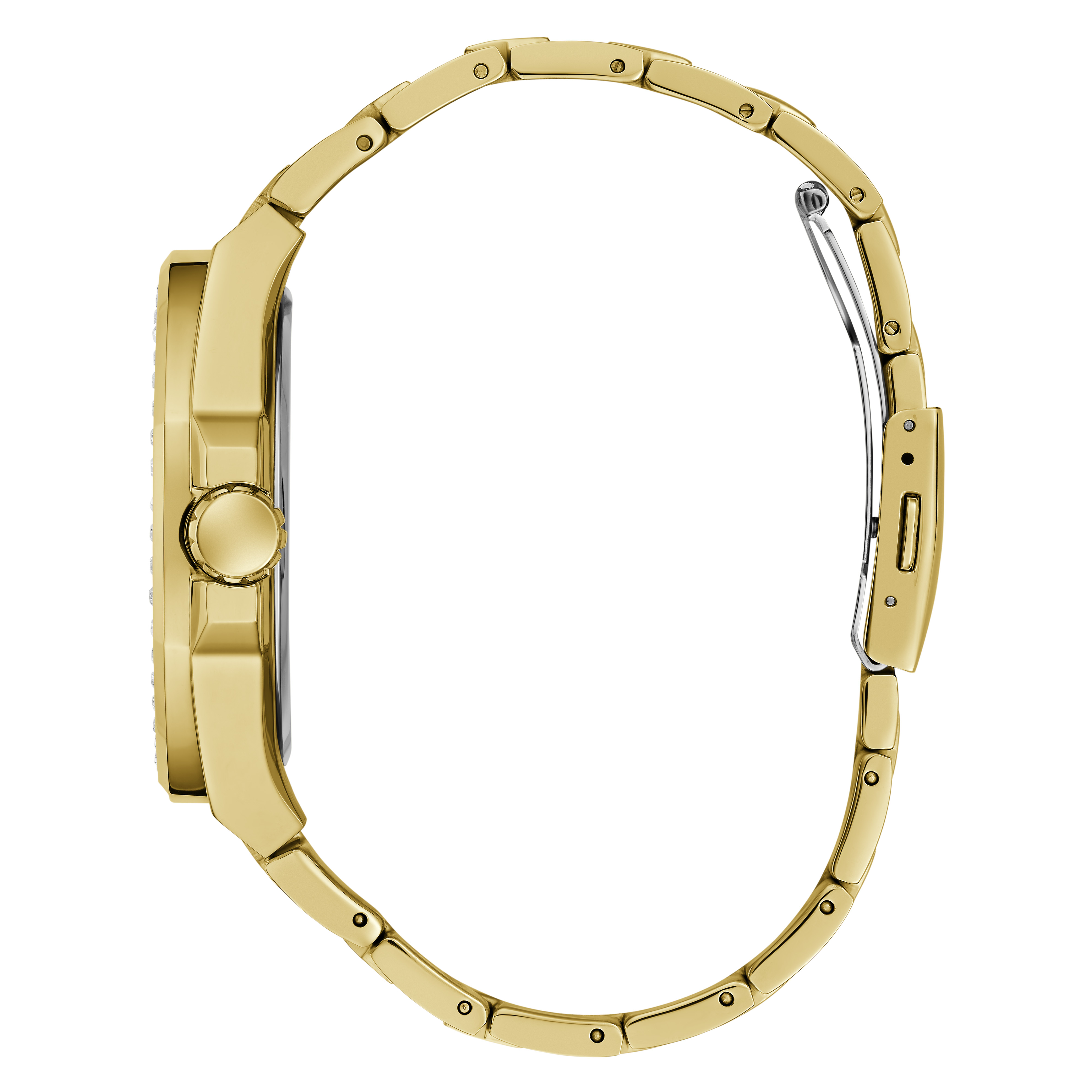 Thumbnail Image 2 of Guess Ladies' Stone Set Black Dial Yellow Tone Bracelet Watch