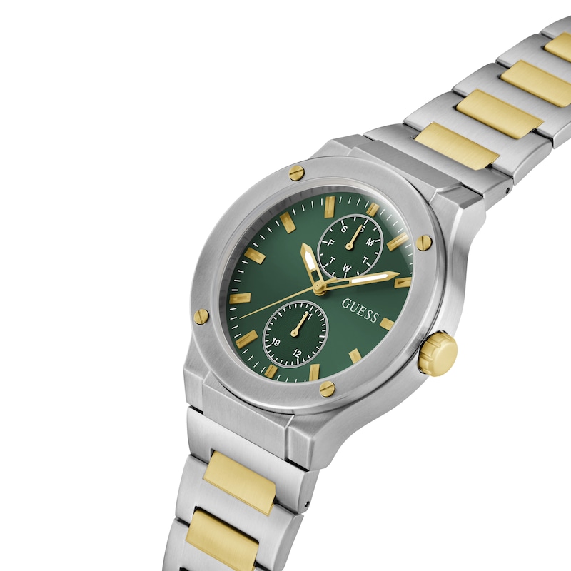 Main Image 4 of Guess Men's Green Dial Two Tone Bracelet Watch