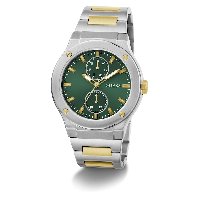 Main Image 5 of Guess Men's Green Dial Two Tone Bracelet Watch
