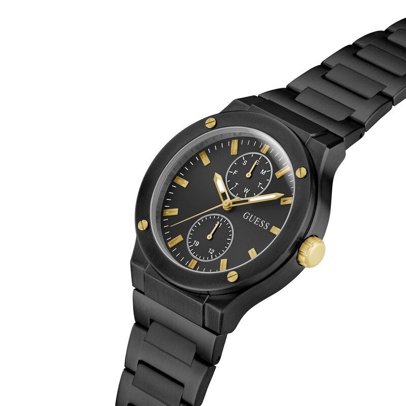 Main Image 4 of Guess Men's Gold Detail Black Tone Bracelet Watch