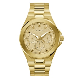 Guess Men's Gold Dial Gold Tone Bracelet Watch