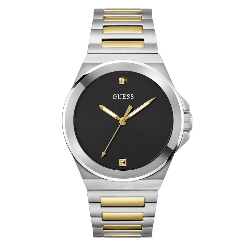Main Image 1 of Guess Ladies' Two Tone Black Stone Dial Bracelet Watch