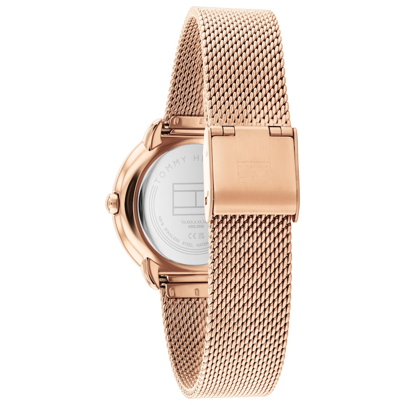 Main Image 3 of Tommy Hilfiger Ladies' Crystal Bezel Rose Gold Tone Mesh Strap Watch