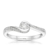 Thumbnail Image 1 of 9ct White Gold 0.33ct Diamond Twist Solitaire Ring