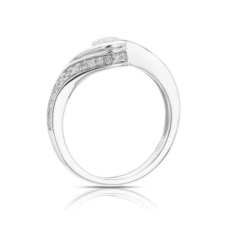 Main Image 3 of 9ct White Gold 0.50ct Diamond Twist Solitaire Ring