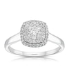 Thumbnail Image 1 of 9ct White Gold 0.33ct Diamond Triple Cushion Halo Cluster Ring